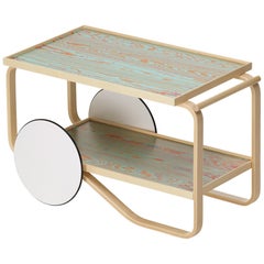 Artek Tea Trolley 901 ColoRing in Red & Turquoise by Alvar Aalto and Jo Nagasaka