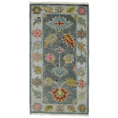 New Contemporary Colorful Oushak Accent Rug for Entryway, Foyer, or Kitchen