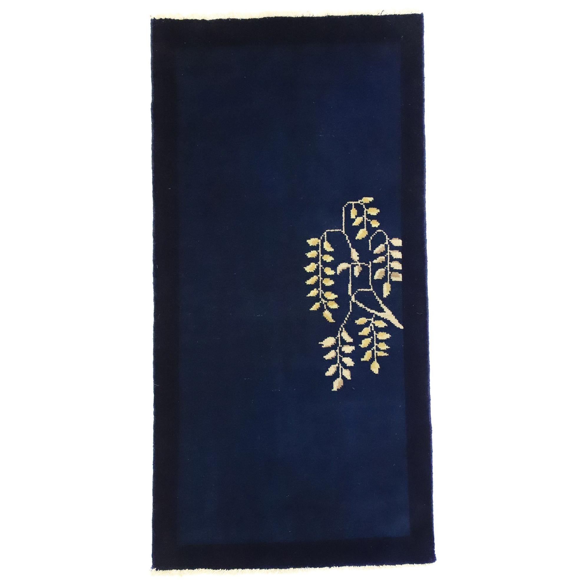 New Chinese Rug with Minimalist Qing Dynasty Style