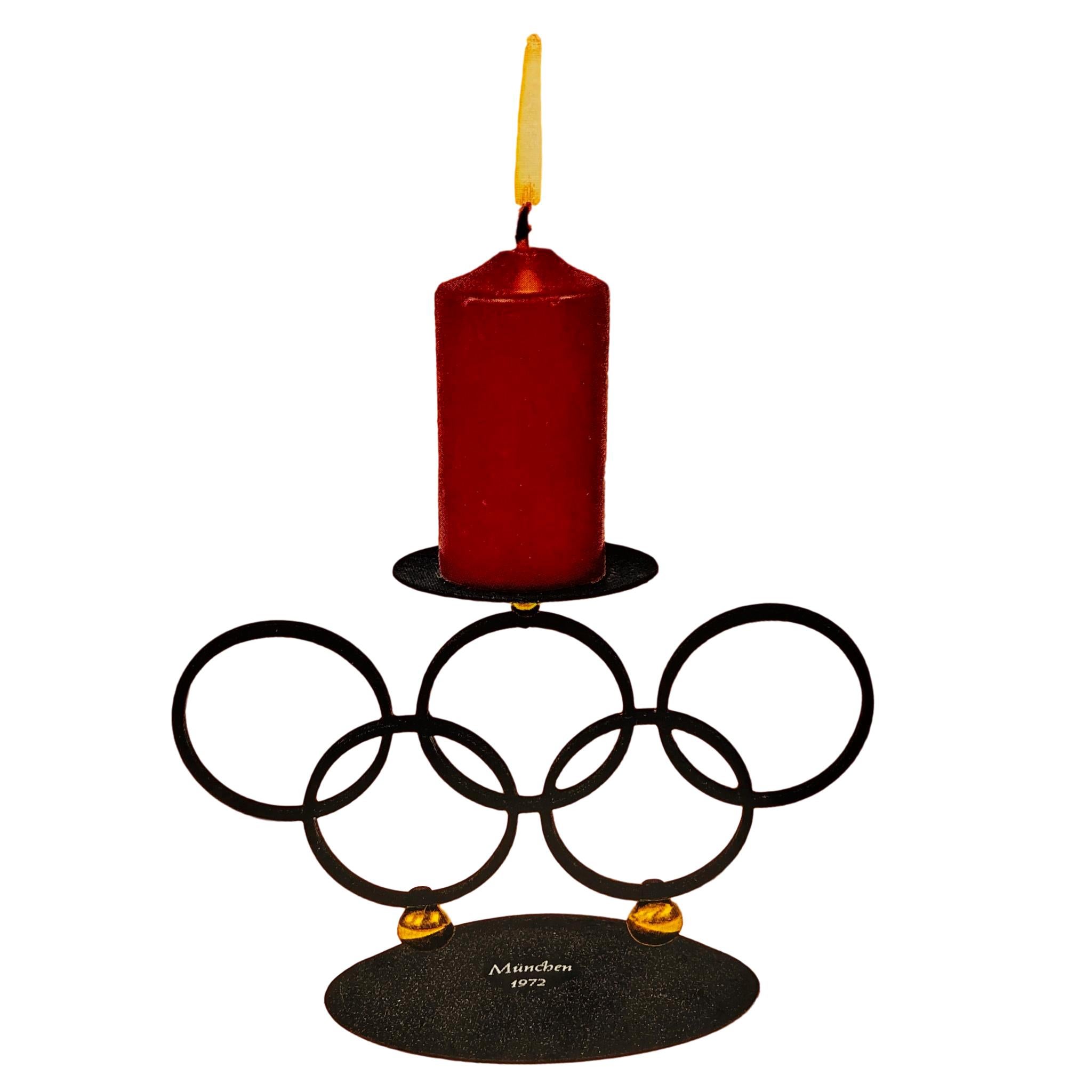 Original Brutalist Olympic Games 1972 Munich Candlestick Original Box, Rarity For Sale