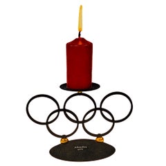 Original Brutalist Olympic Games 1972 Munich Candlestick Original Box, Rarity