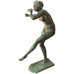 Art Deco Bronze mit Patina signiert von Französisch Paul Philippe:: 1900s