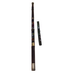 Early 20th Century Bamboo and Gilded Brass Painter's Walking Cane, 1900s