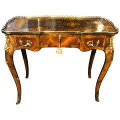 Antique 19th Century Napoleon III Walnut and Root Writing Table, 1870s