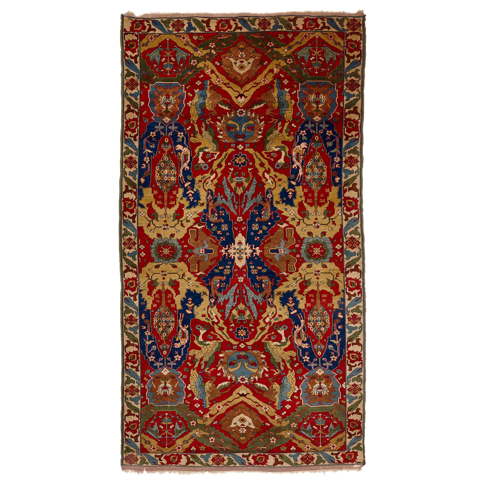 Large Romanian Knotted Carpet, Attributed to Tuduc