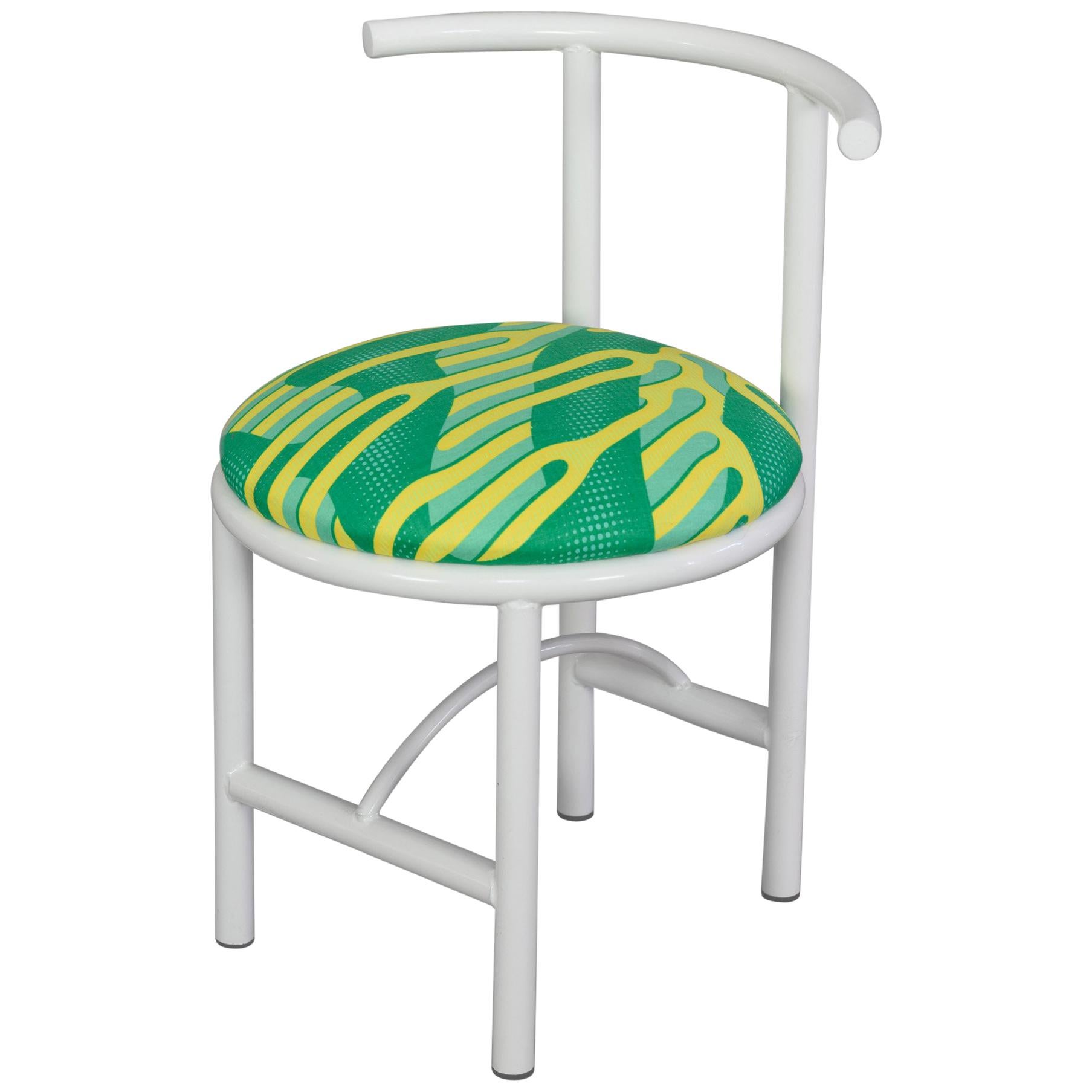Diner Chair Metal with Colorful Textile Contemporary Style For Sale