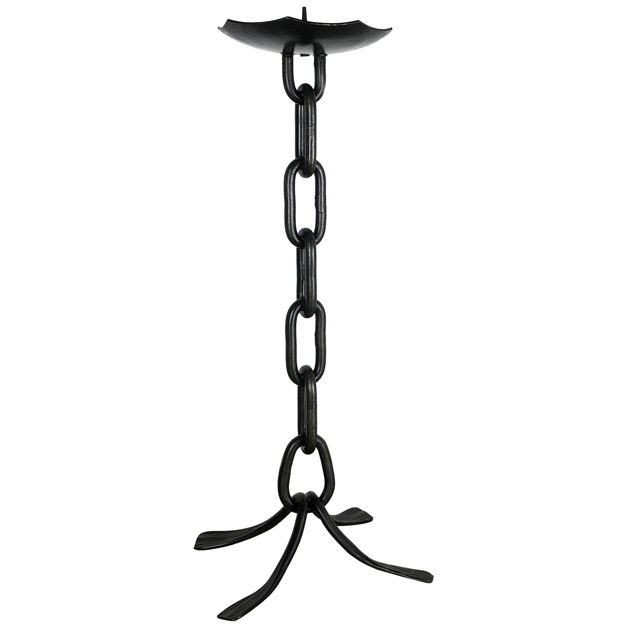 Extra Large Modernist Vintage Sculptural Brutalist Metal Candleholder, Austria For Sale