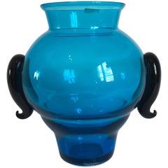 Italian Murano Glass Vase Bicorno Model by Barovier & Toso.