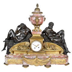 Antique 19th Century Louis XVI Style Classical Mantel Clock