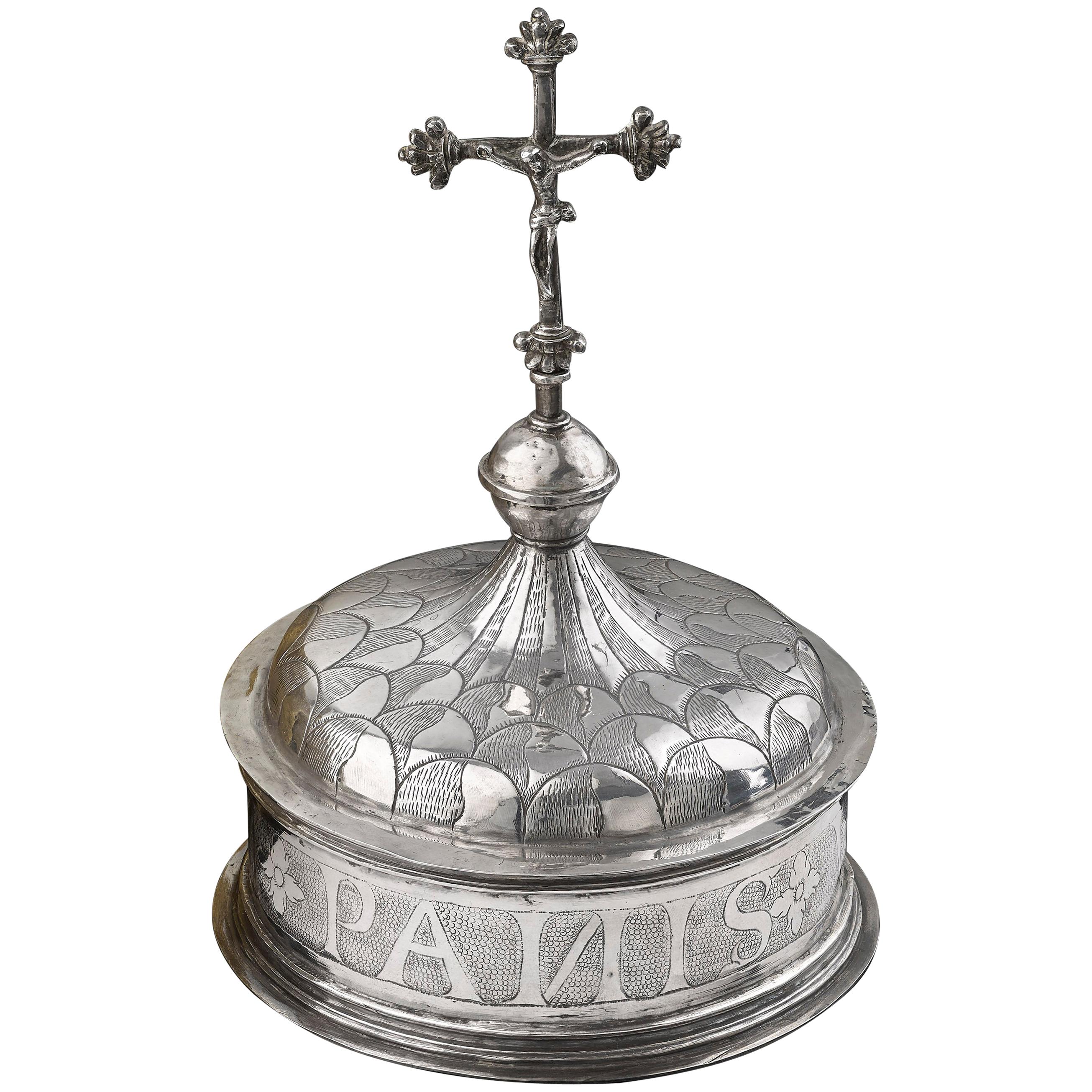 Spanish Silver Pyx, circa 1600 For Sale
