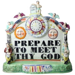 Staffordshire Pottery Pearlware Group with Bold Title Prepare to Meet Thy God