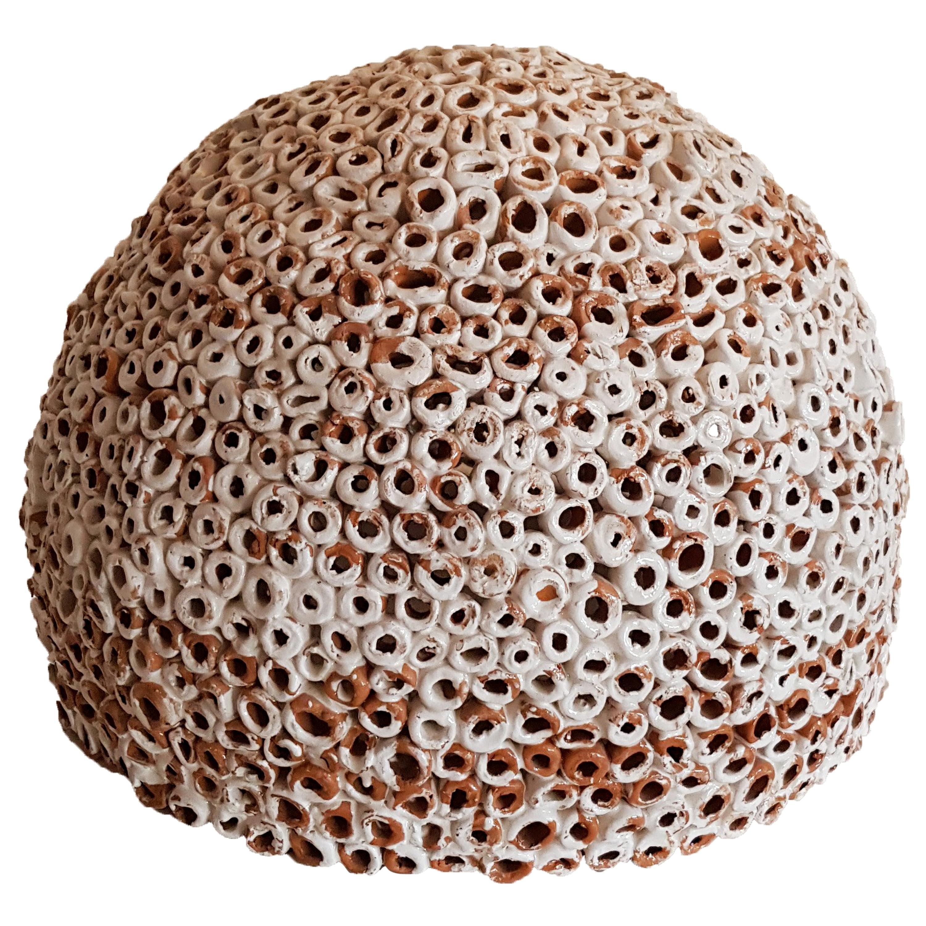 Pouf 4, Table Lamps in Ceramic "terracotta invetriata" For Sale