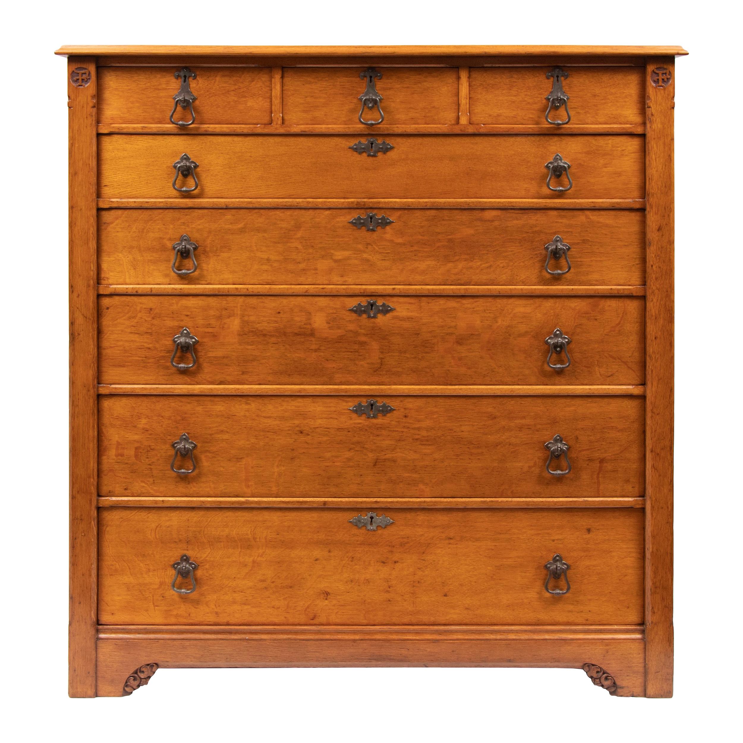 Antique Oak Chest of Drawers by Gillows