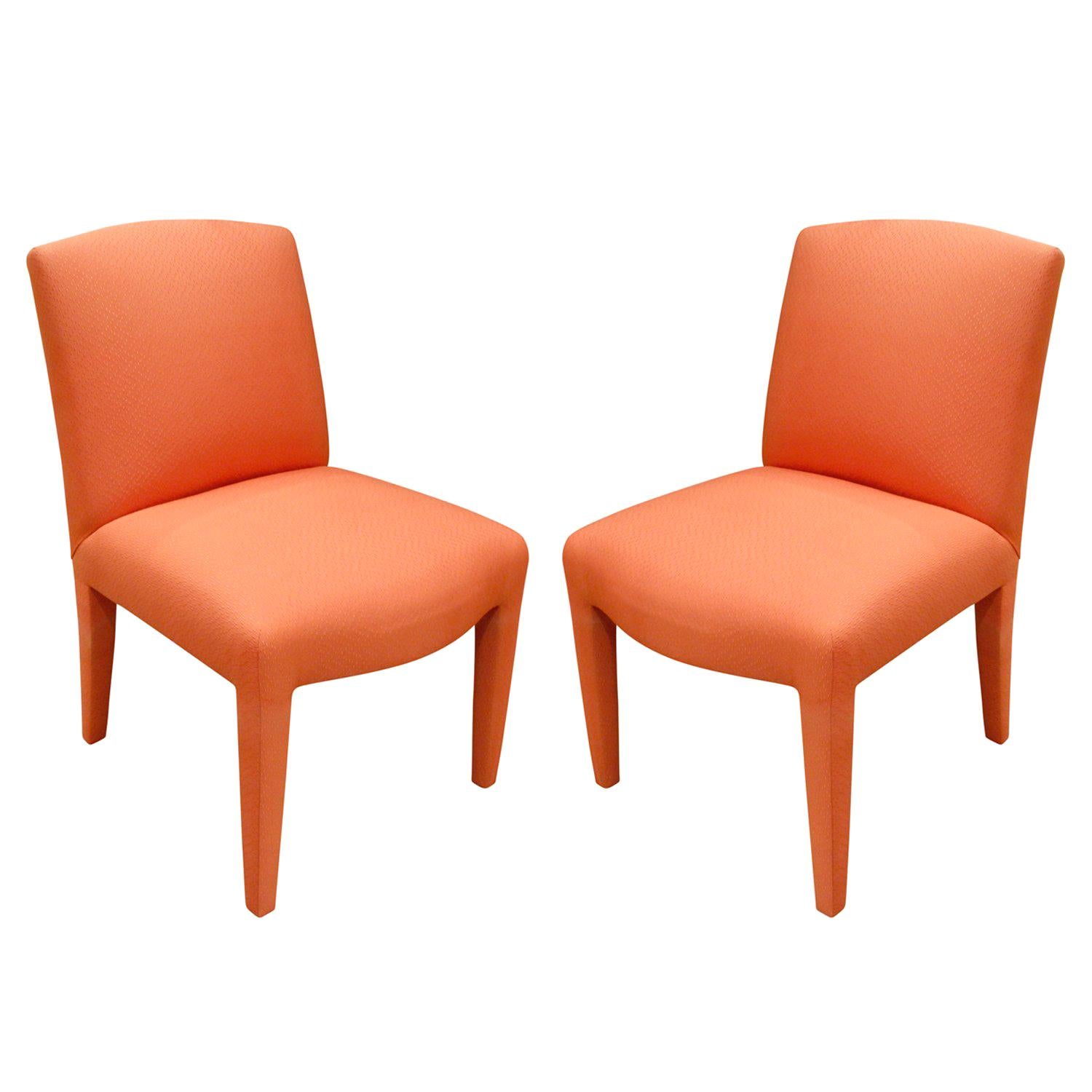 Donghia Pair of Fully Upholstered Side Chairs, 1980s