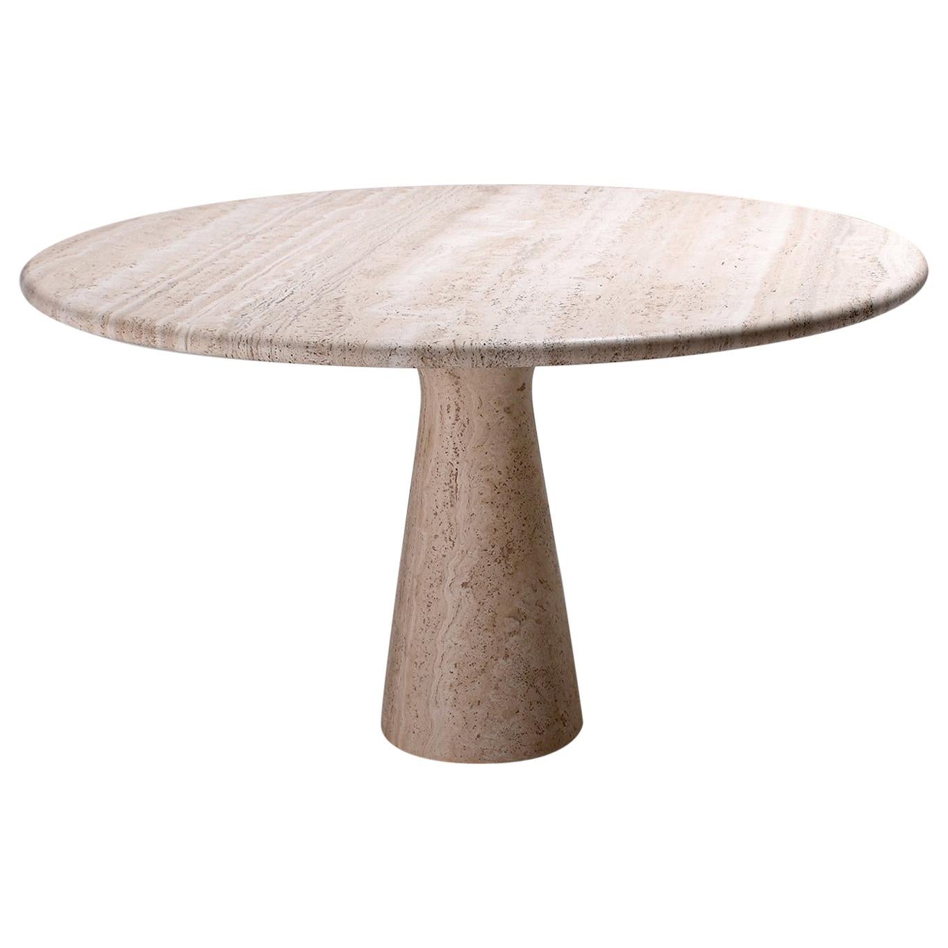 Round Travertine Pedestal Dining Table