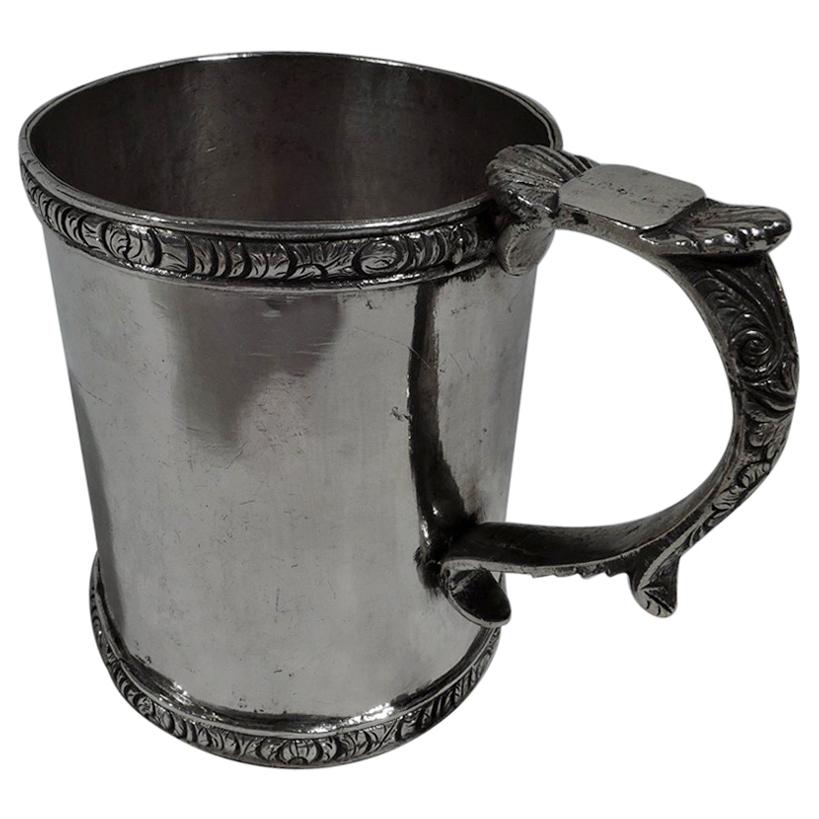 Antique South American Classical Silver Christening Mug