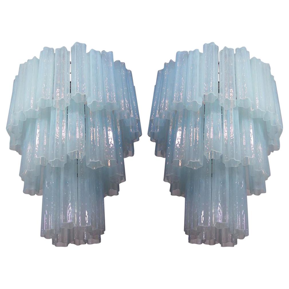 Pair Tronchi (48) Chandelier in Toni Zuccheri Style for Venini, Murano For Sale