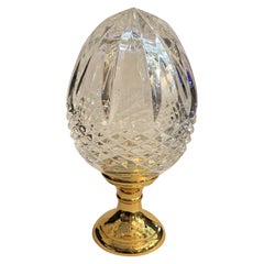 Wonderful Crystal Acorn Cut Faceted Glass Brass Banister Newel Post Finial