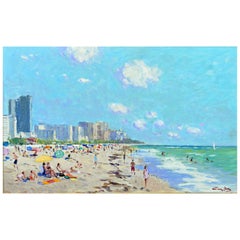 'Miami Beach, Florida' by Niek van der Plas, Well Listed Dutch Impressionist