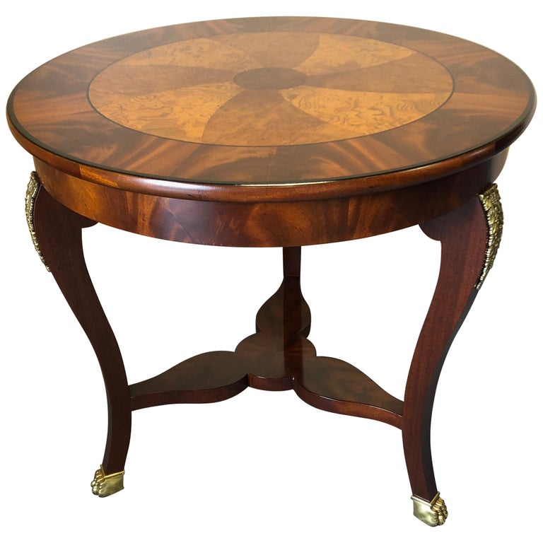 Burl Round Side Table At 1stdibs, Mahogany Round Side Table