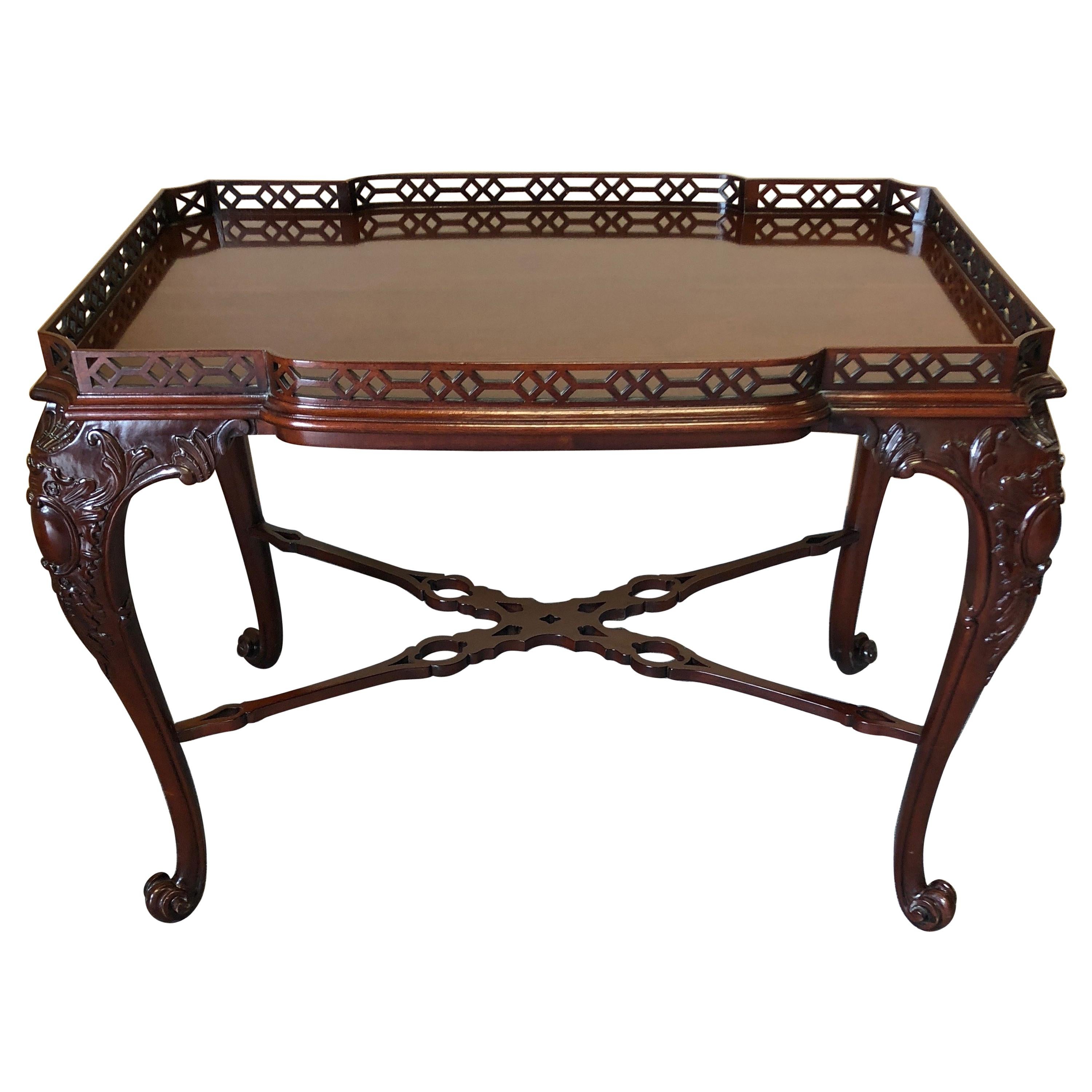 Lovely Widdicomb Carved Mahogany Tea Table Cocktail Table