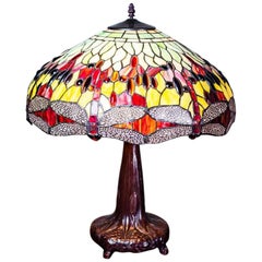 20th Century Stained Glass Lamp in style of Tiffany & Co. 