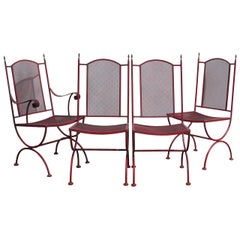 Wrought Iron and Brass Curule Chairs, 1960's