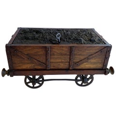 Antique Wonderful Humidor Oak Tin Railway Coal Wagon Train Car form Cigar, London