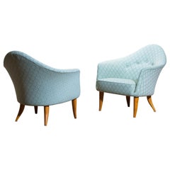 1950s Pair of "Little Adam" Lounge or Easy Chairs by Kerstin Horlin Holmquist
