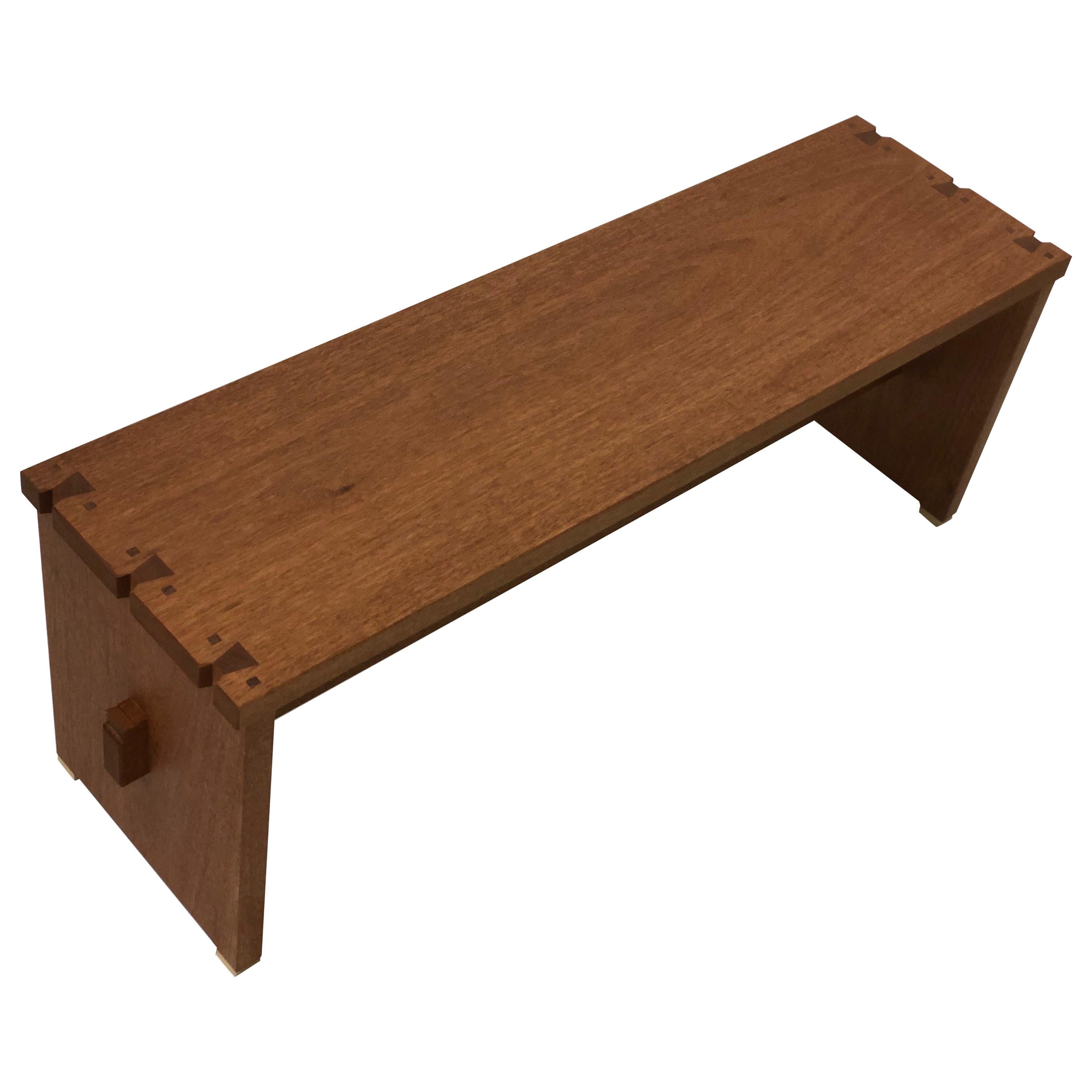 Dovetailed Bench in Mahogany by Brian Holcombe For Sale
