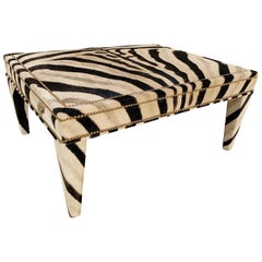 Forsyth Zebra Hide Parsons Style Ottoman