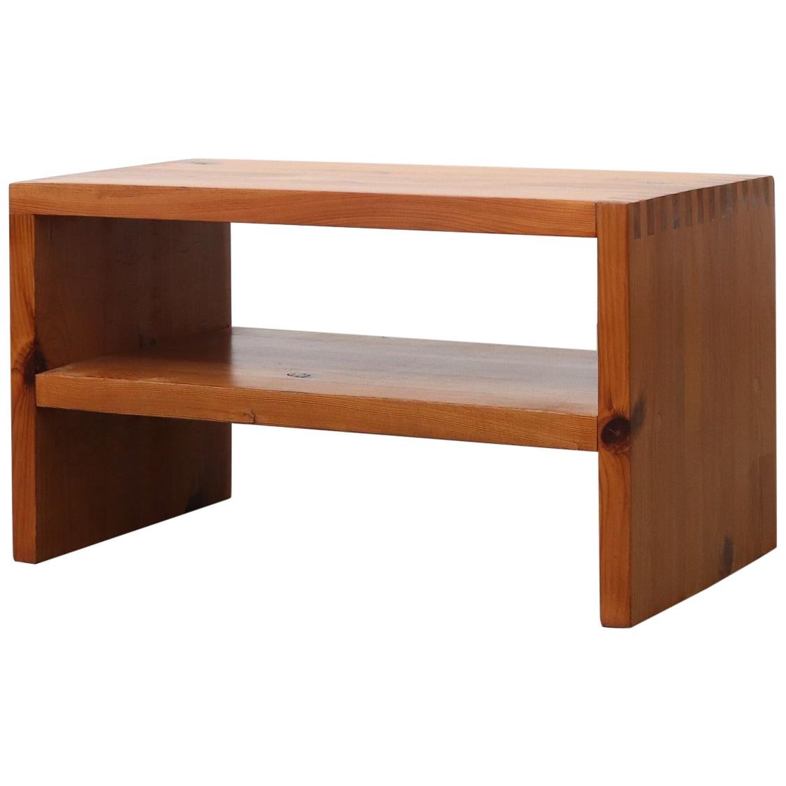 Ate van Apeldoorn Pine Side Table with Lower Shelf