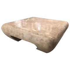 Maitland Smith Ming Fossil Tessellated Marble Stone Coffee Cocktail Table