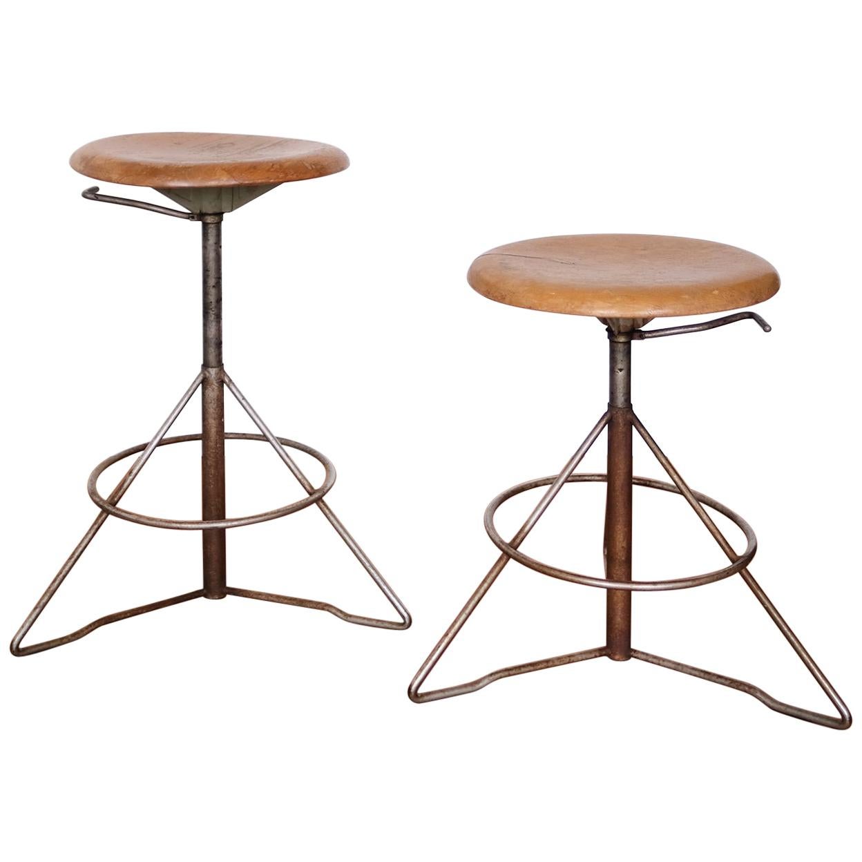 Elias Svedberg Up and Down Industrial Stool Sweden, 1950s For Sale