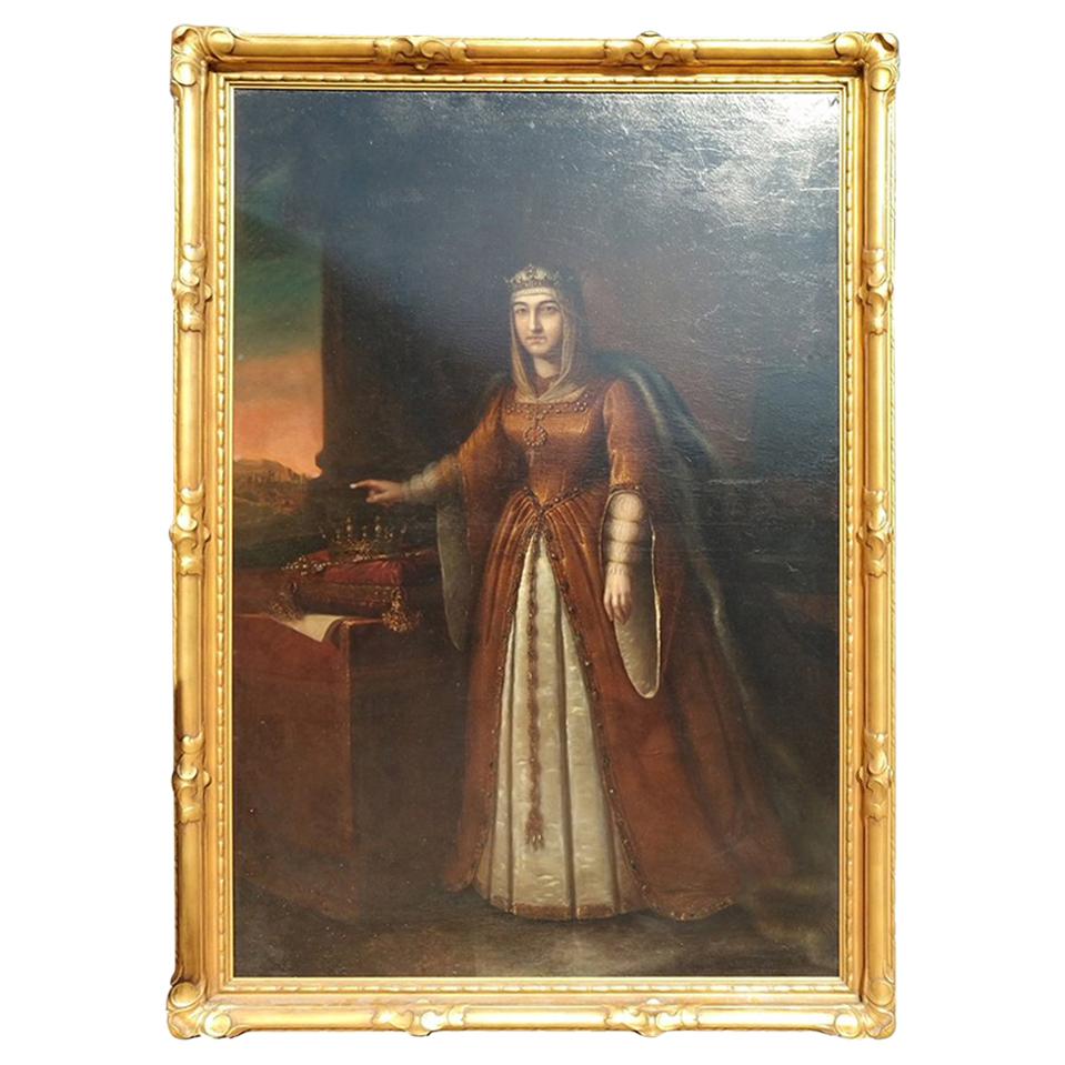 Italian Oil on Canvas Painting, 19th Century