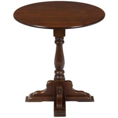 Vintage Small Oak Round Pub Style Side Accent Centre Table