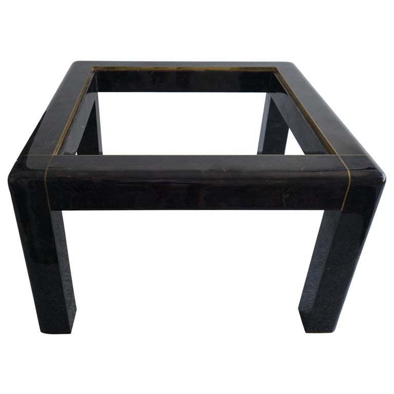 Maitland Smith Side Table In Pens With Brass Detail By Karl Springer
