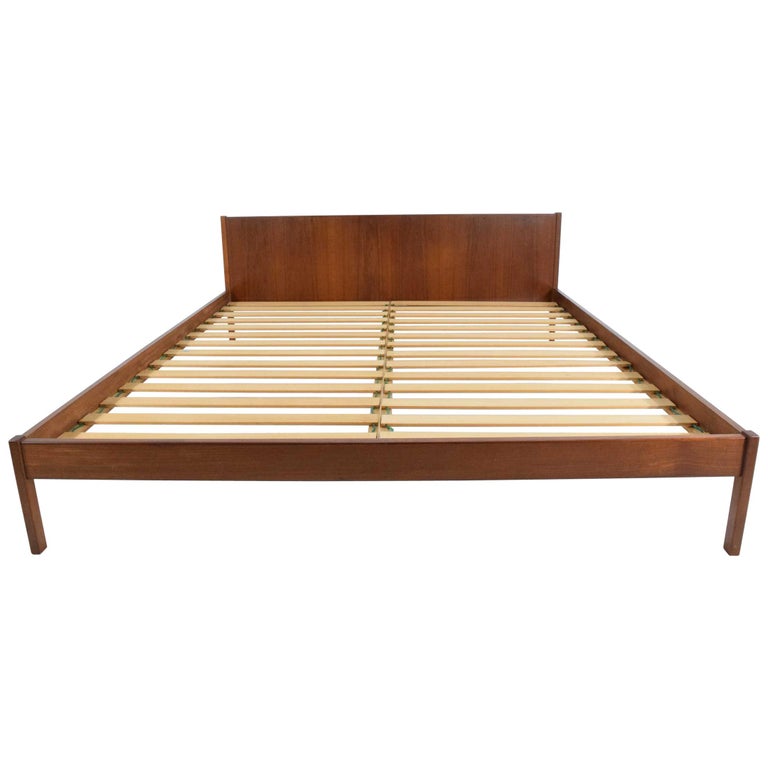 Danish Teak Oversized Queen Bed Frame at 1stDibs