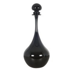 Hand Blown Black Murano Glass Decanter Made in Italy