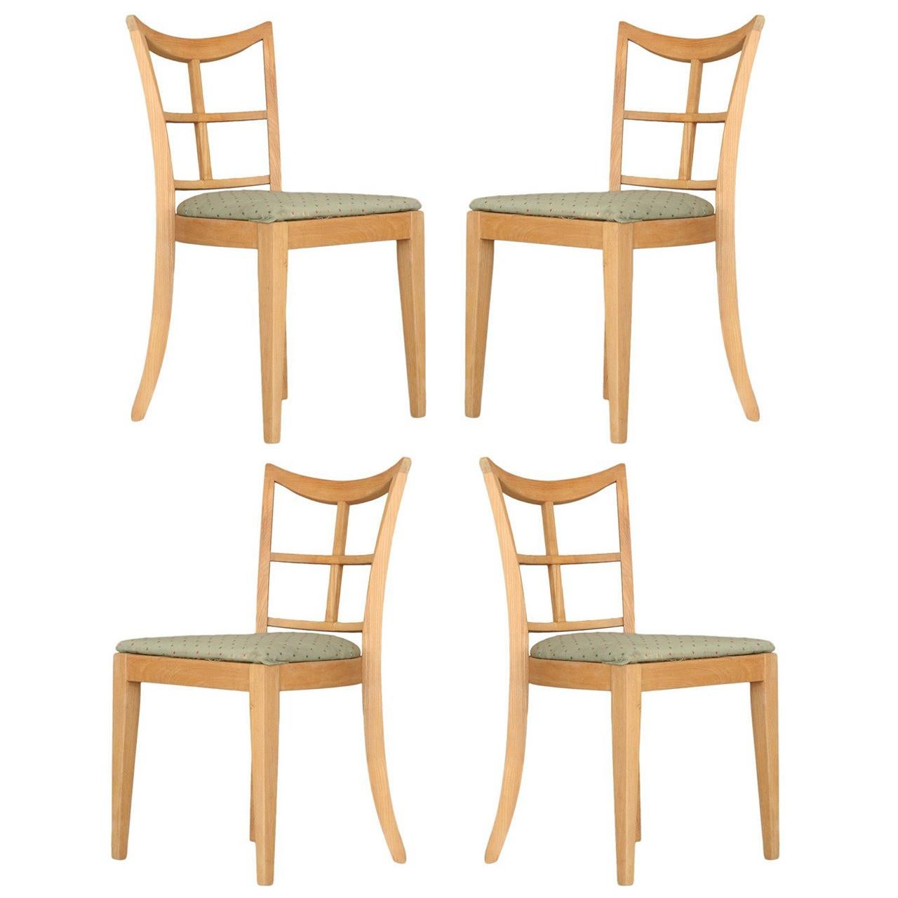 Chaise de salle à manger Paul Frankl pour Brown Saltman, ensemble de quatre pièces en vente