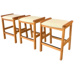 Set of 3 J.L. Møller Counter Stools for Højbjerg of Denmark