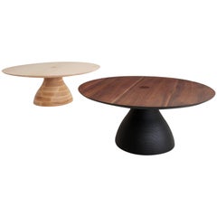 Big Diz, Modern Sculptural Handcrafted Walnut and Blackened Ash Coffee Table