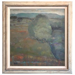 John Dent, Yarra River, Landscape Painting, River, Impressionistic, Blue, Green
