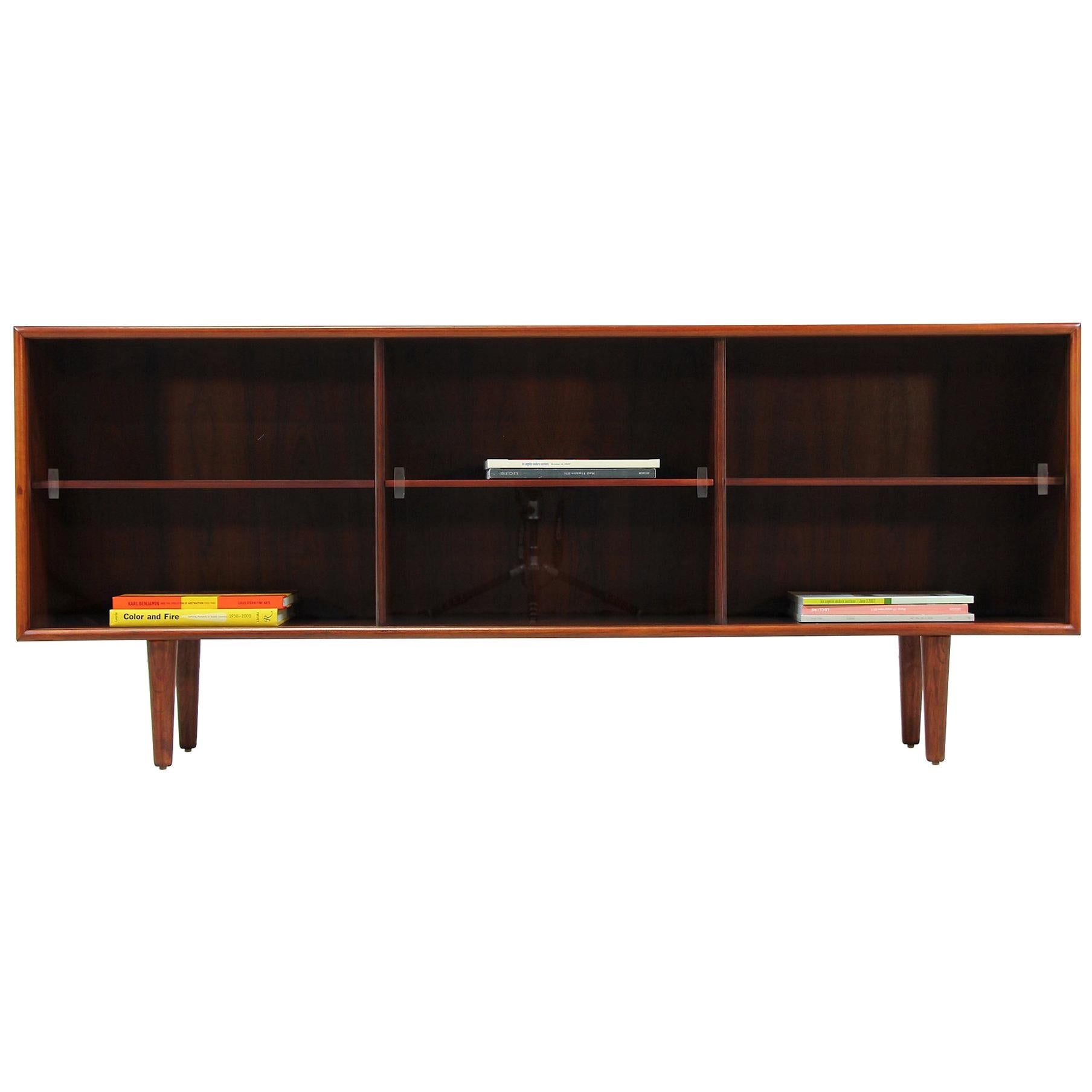 Danish Modern Rosewood and Glass Credenza by H.P. Hansen