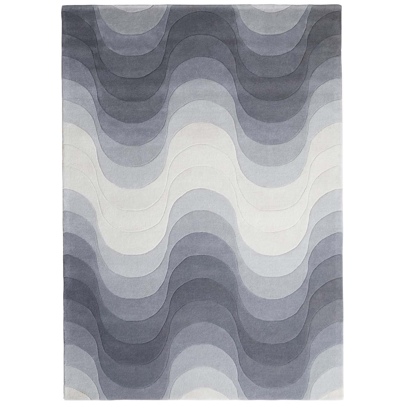 Wave Hand-Tufted Rug in Gray by Verner Panton For Sale at 1stDibs