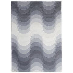 Handgetufteter Teppich „ Wave Wave“ in Grau von Verner Panton