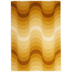 Wave Hand-Tufted Rug in Yellow by Verner Panton