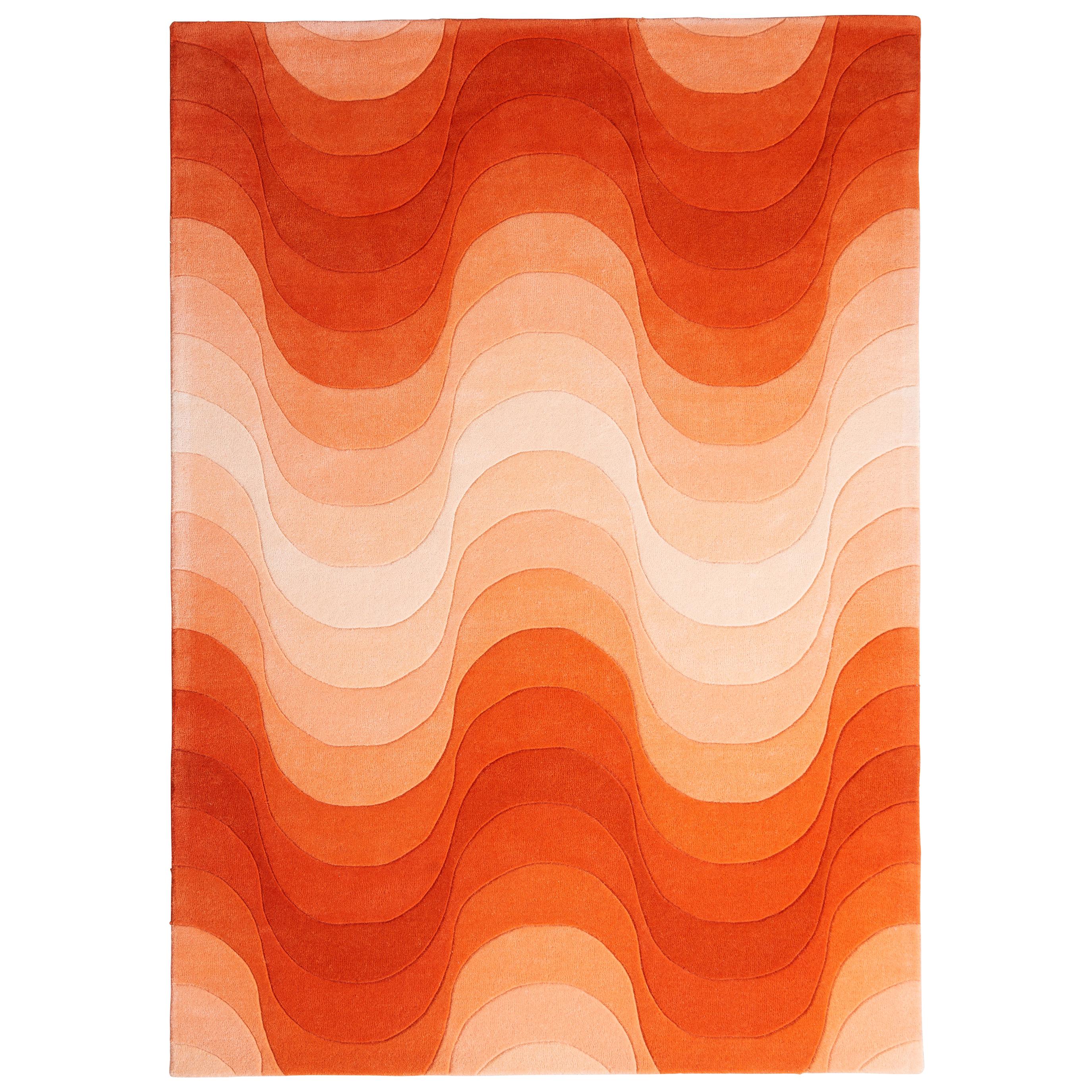 Wave Hand-Tufted Rug in Orange by Verner Panton