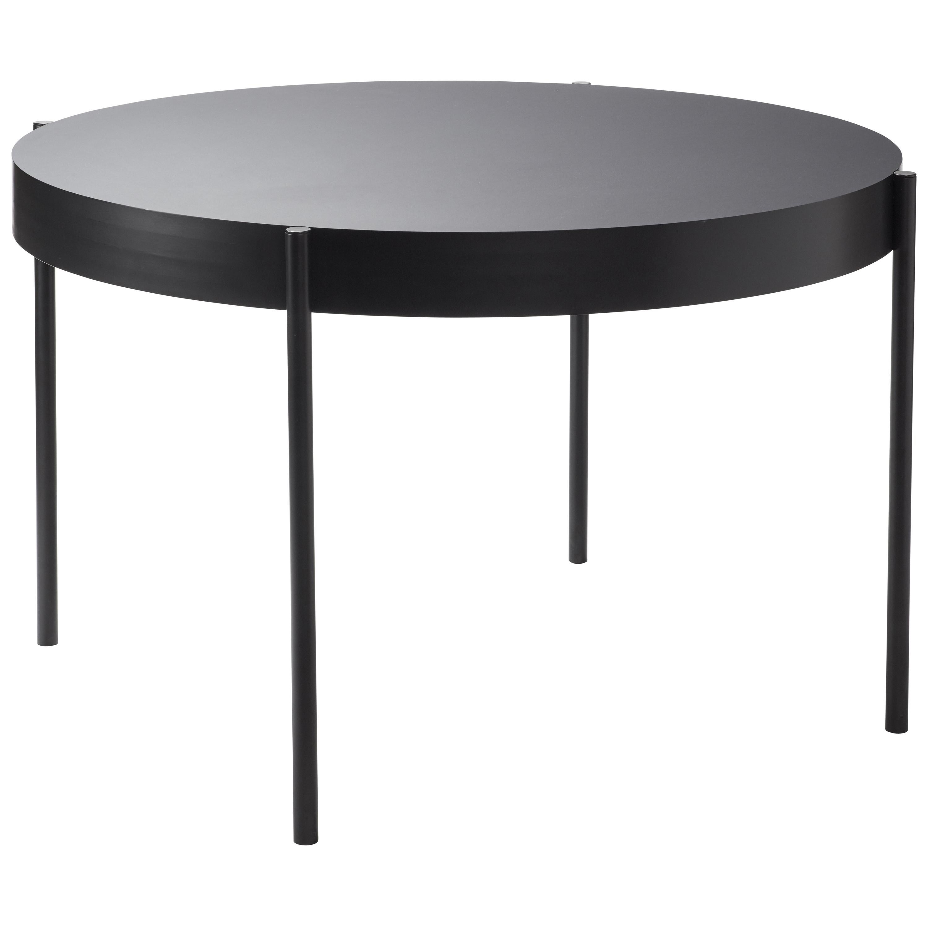 Series 430 Small Round Dining Table in Black by Verner Panton For Sale