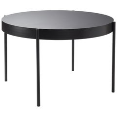 Petite table à manger ronde de la série 430 en noir de Verner Panton